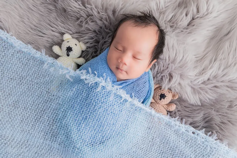 Sleeping Baby under a Blanket 