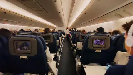 Horizontal video: People inside an airplane 3740039. Duration: 11 seconds. Resolution: 3840x2160
