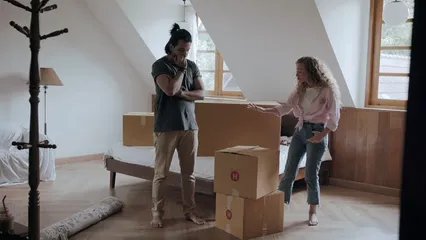 Horizontal video: A couple arguing while standing 4277734. Duration: 8 seconds. Resolution: 3840x2160