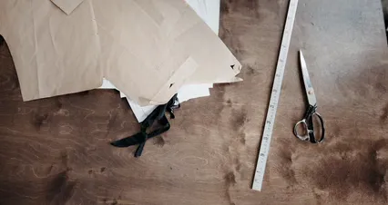 Horizontal video: A table with scissors paper and a ruler 4622325. Duration: 11 seconds. Resolution: 4096x2160