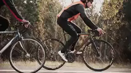 Horizontal video: Two cyclists on road 5790148. Duration: 12 seconds. Resolution: 1920x1080