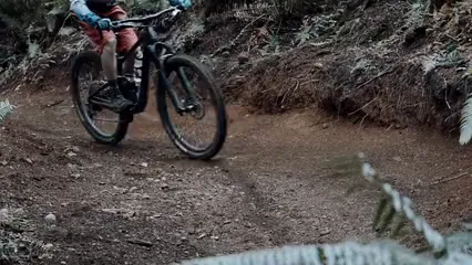 Horizontal video: Man cycling on mountain trails 6420515. Duration: 10 seconds. Resolution: 1920x1080