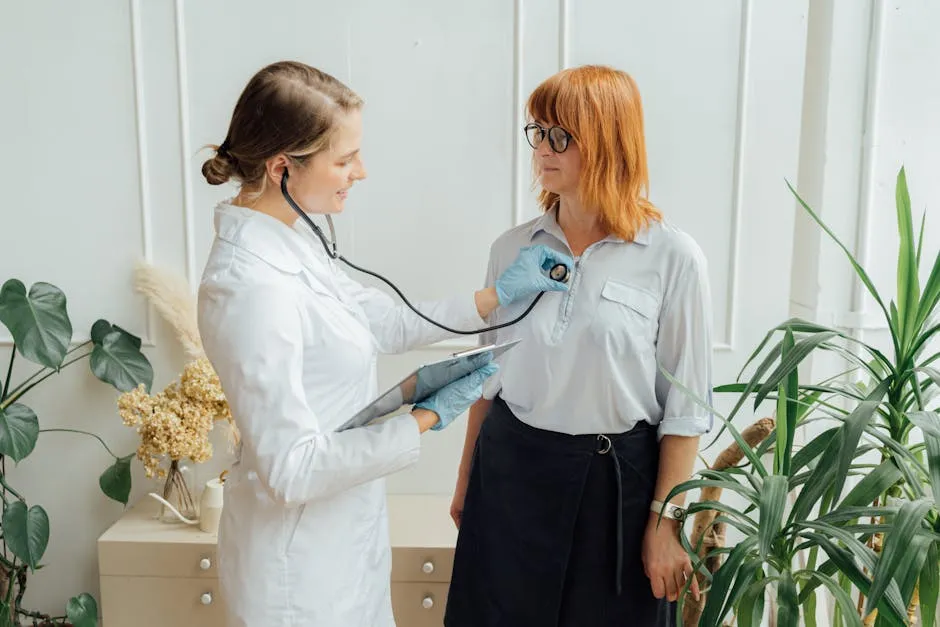 Doctor Checking the Heart of a Woman