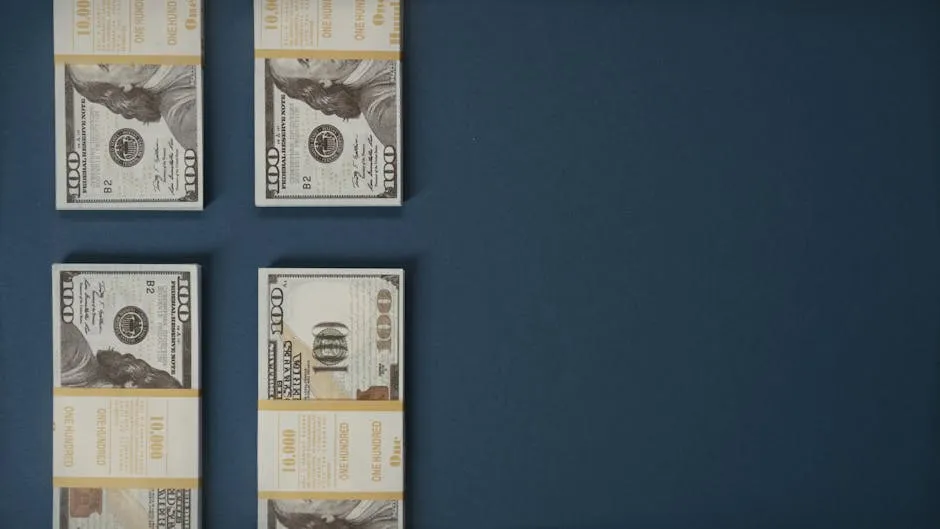 Money on Blue Surface