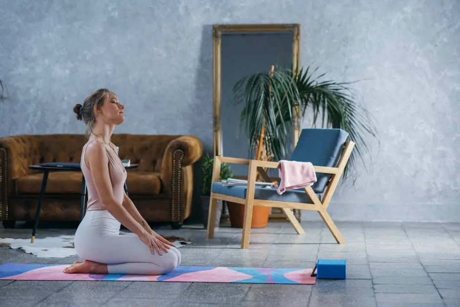 A Woman in Brown Tank Top Doing a Meditation