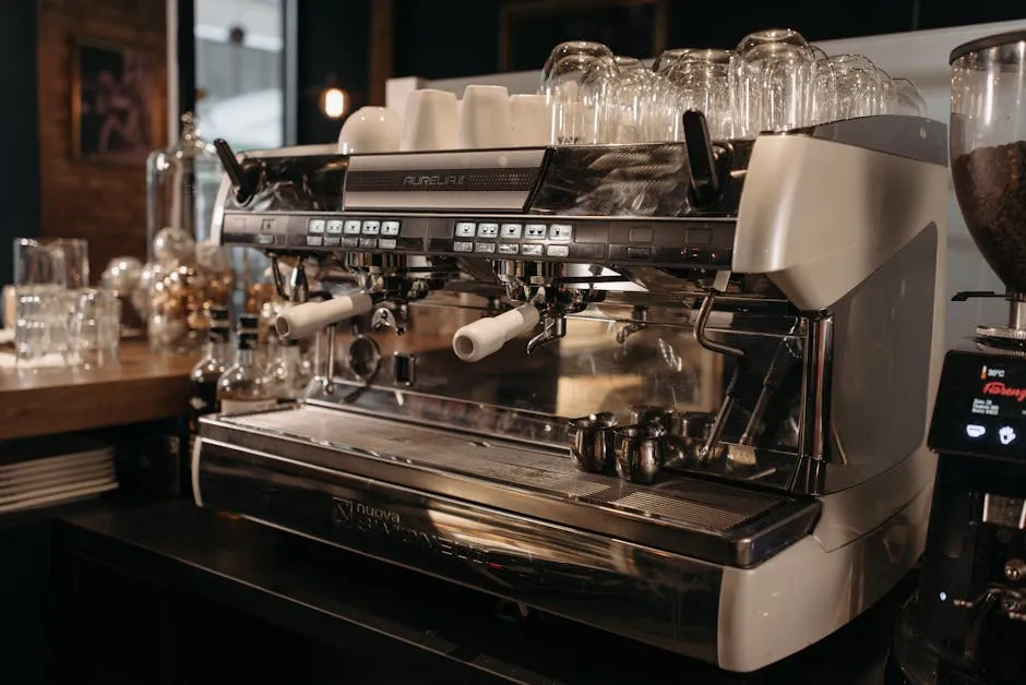 Close-Up Shot of an Espresso Machine