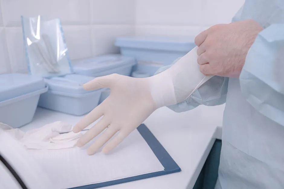 Doctor wearing a Latex Glove 