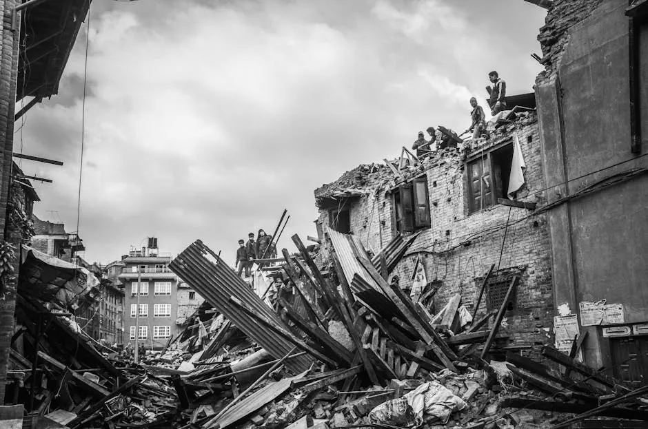 Damaged Buildings in City