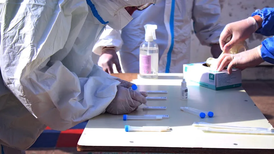 Medical Practitioners holding Samples 