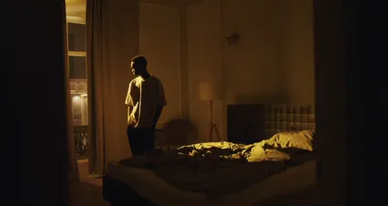 Horizontal video: A man staring by the window of his bedroom 6944075. Duration: 137 seconds. Resolution: 4096x2160