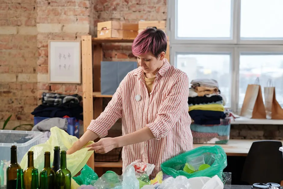 A Woman Sorting Wastes