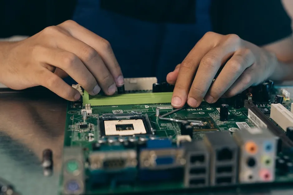 Close-up Photo of Person working on a Motherboard