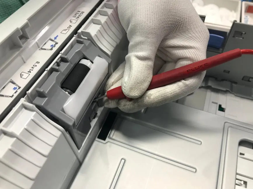 Gloved Hand Fixing Printer