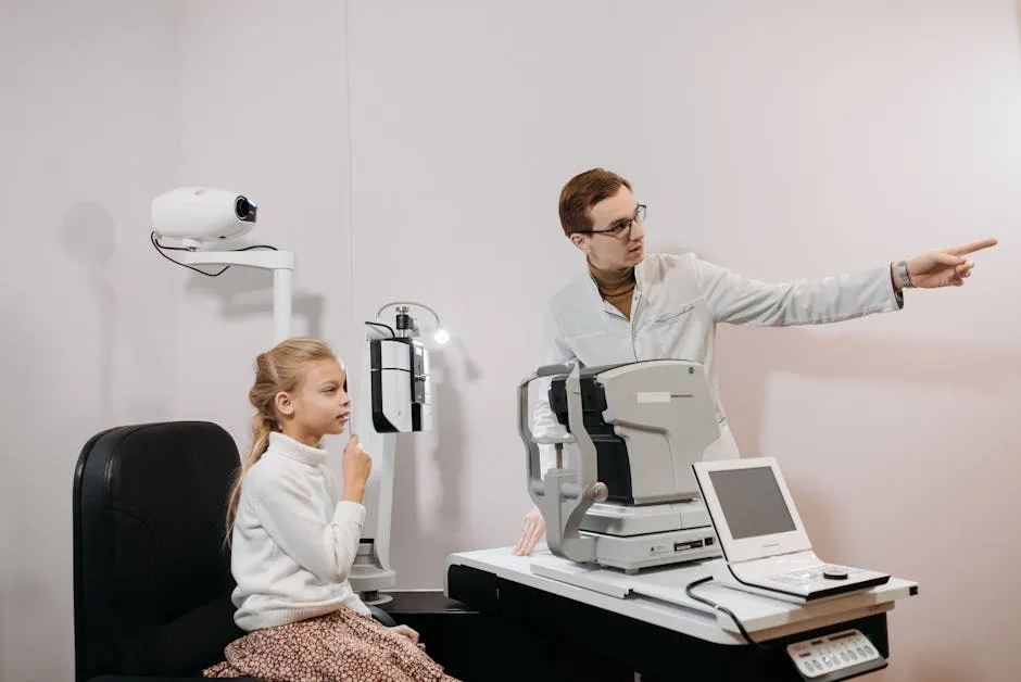 A Girl Having her Eyes Examined