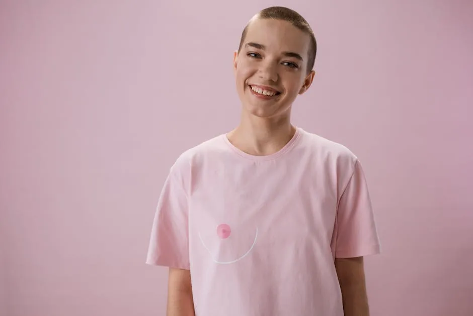 A Smiling Woman in Pink Shirt