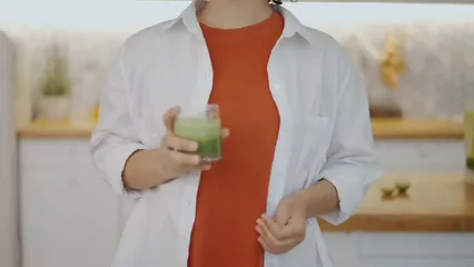 Horizontal video: A woman drinking a healthy smoothie 6707407. Duration: 19 seconds. Resolution: 1920x1080