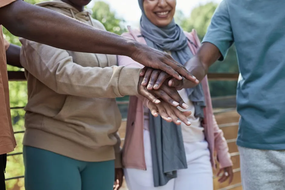 Group of Friends with Hands Together