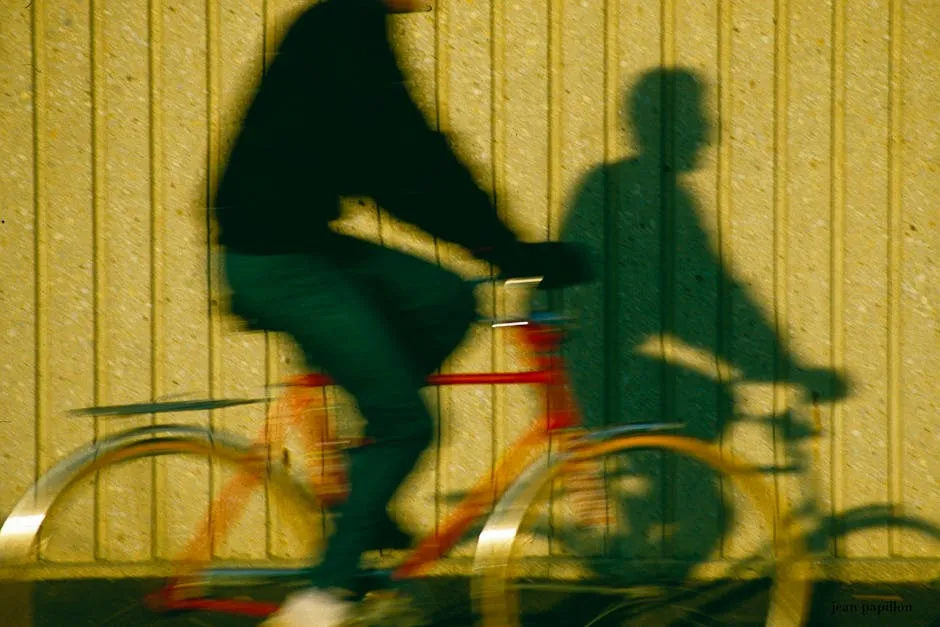 Blurry View of Cyclist