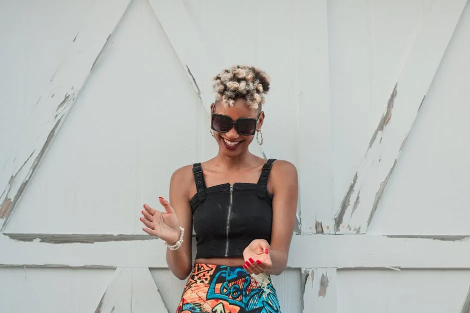 Smiling Woman Standing against Barn Door