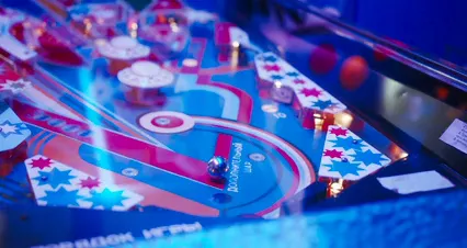 Horizontal video: A video game screen showing a pinball machine 4841209. Duration: 17 seconds. Resolution: 4096x2160