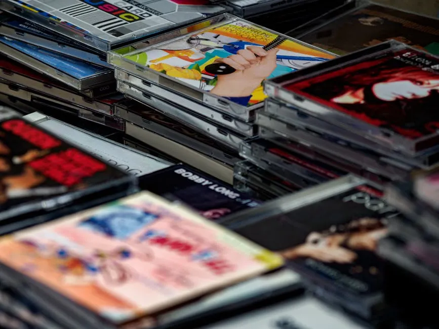 Assorted Compact Disc on the Table