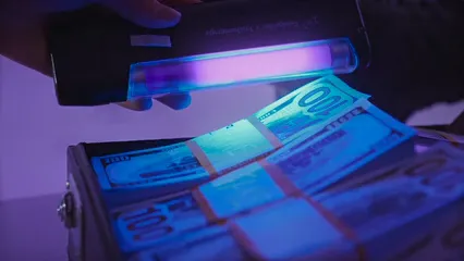 Horizontal video: A person looking a fake money 6266759. Duration: 7 seconds. Resolution: 3840x2160