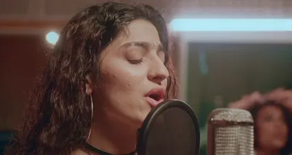 Horizontal video: A woman singing 7090710. Duration: 44 seconds. Resolution: 4096x2160