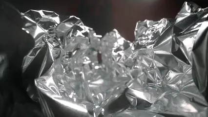 Horizontal video: A wrinkled aluminum foil in close up view 3752521. Duration: 20 seconds. Resolution: 1920x1080