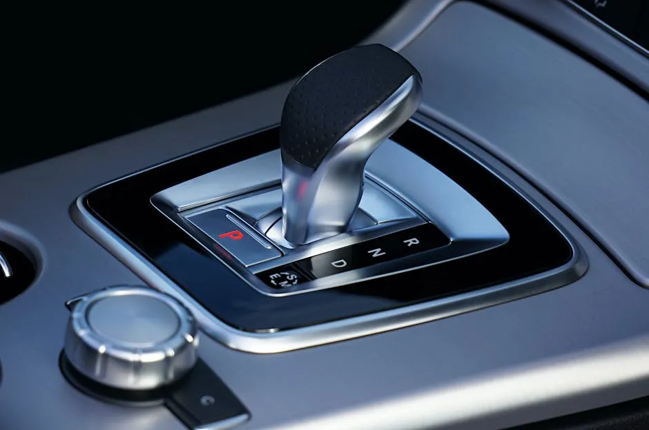 Close-Up Shot of Automatic Gear Stick