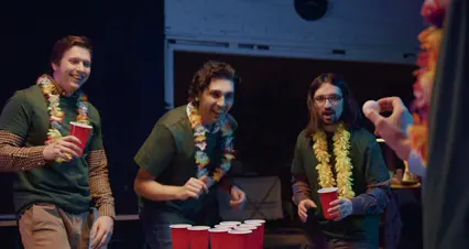 Horizontal video: Friends playing beer pong 6806101. Duration: 41 seconds. Resolution: 4096x2160
