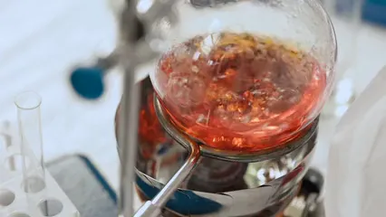 Horizontal video: A boiling chemical in the laboratory 9431235. Duration: 14 seconds. Resolution: 1920x1080