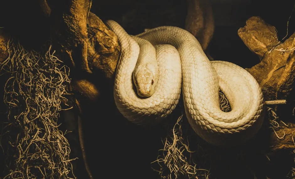 Beige Python on Brown Branch of Tree