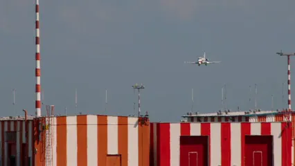 Horizontal video: A private jet landing at the airport 13278455. Duration: 28 seconds. Resolution: 3840x2160