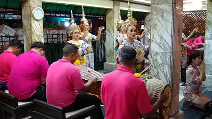 Horizontal video: Thai traditional dance at erawan shrine in bangkok 5596991. Duration: 12 seconds. Resolution: 1920x1080