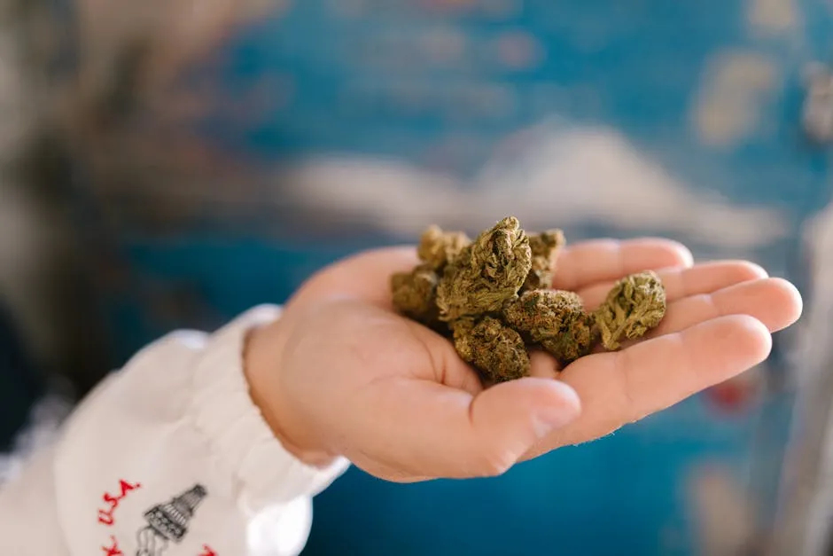 Close-up of Cannabis Buds in a Person's Hand
