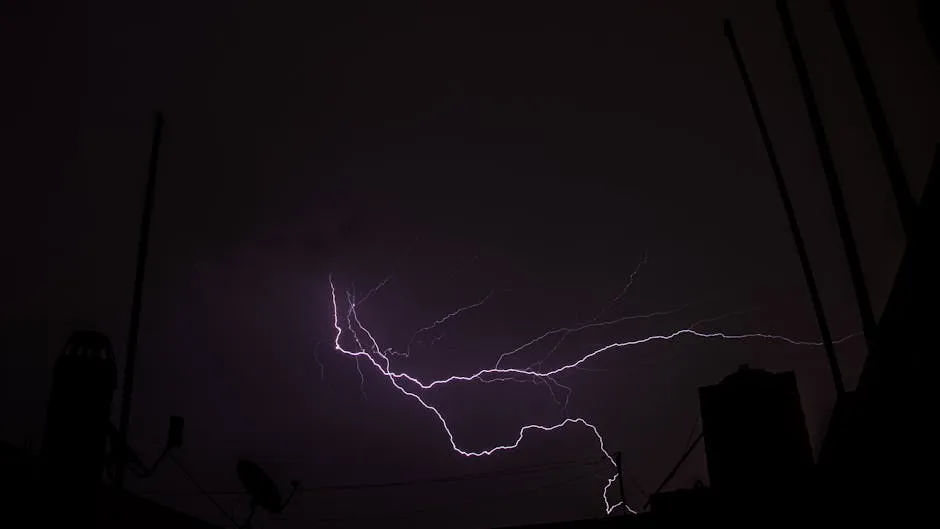 Photo of a Lightning Strike in the Sky