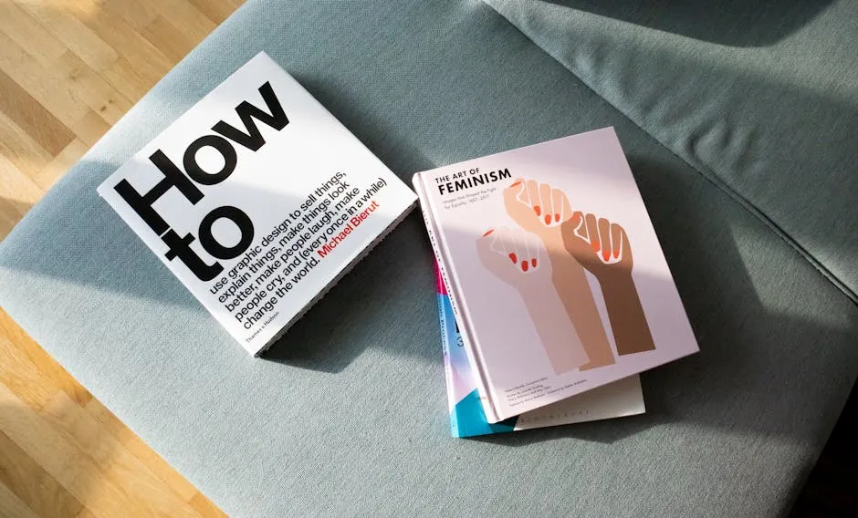 Books on a Gray Sofa 