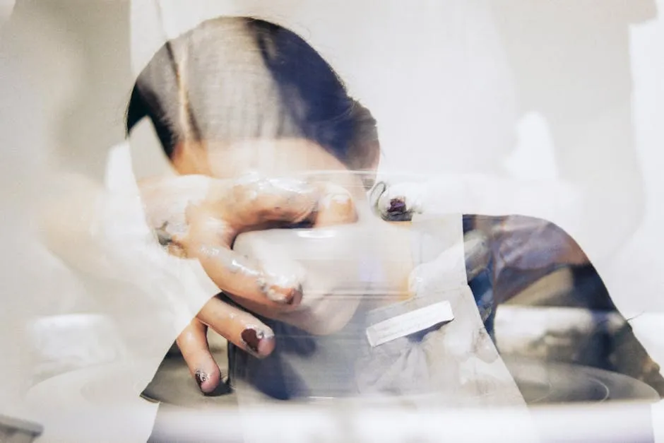 Abstract Reflected in Glass Woman Portrait 