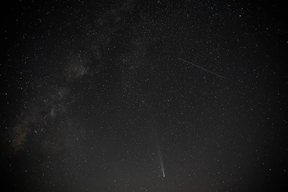 Starry Night Sky with Comet in Oman