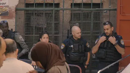 Horizontal video: Police officers maintaining public safety and order in jerusalem 3808513. Duration: 22 seconds. Resolution: 1920x1080