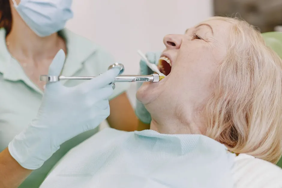 An Elderly Woman Having Her Dental Check Up