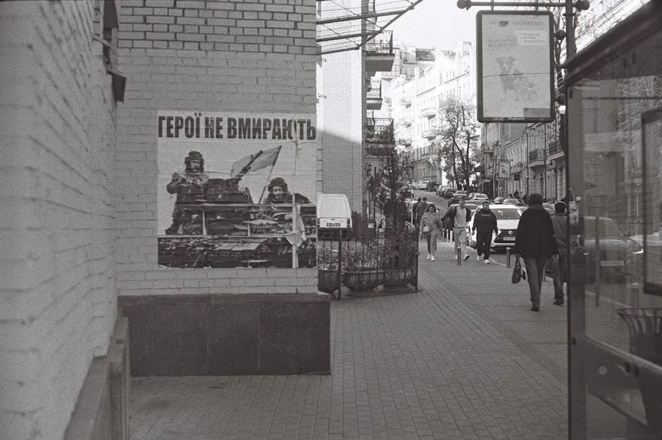 War Propaganda on Wall in City