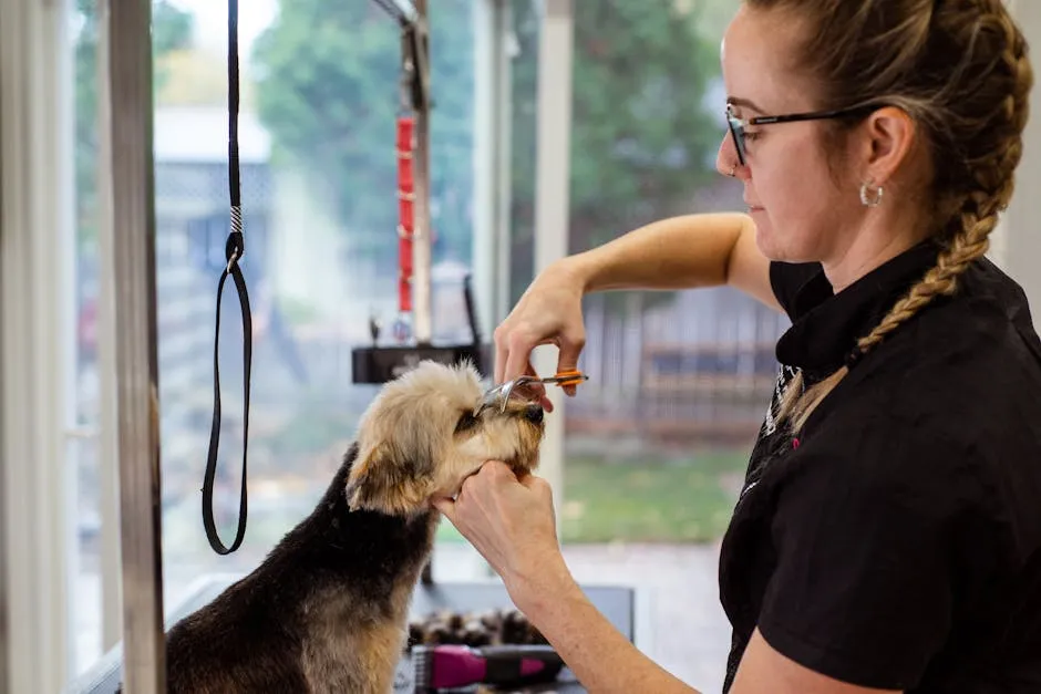 Groomer Trimming Dog