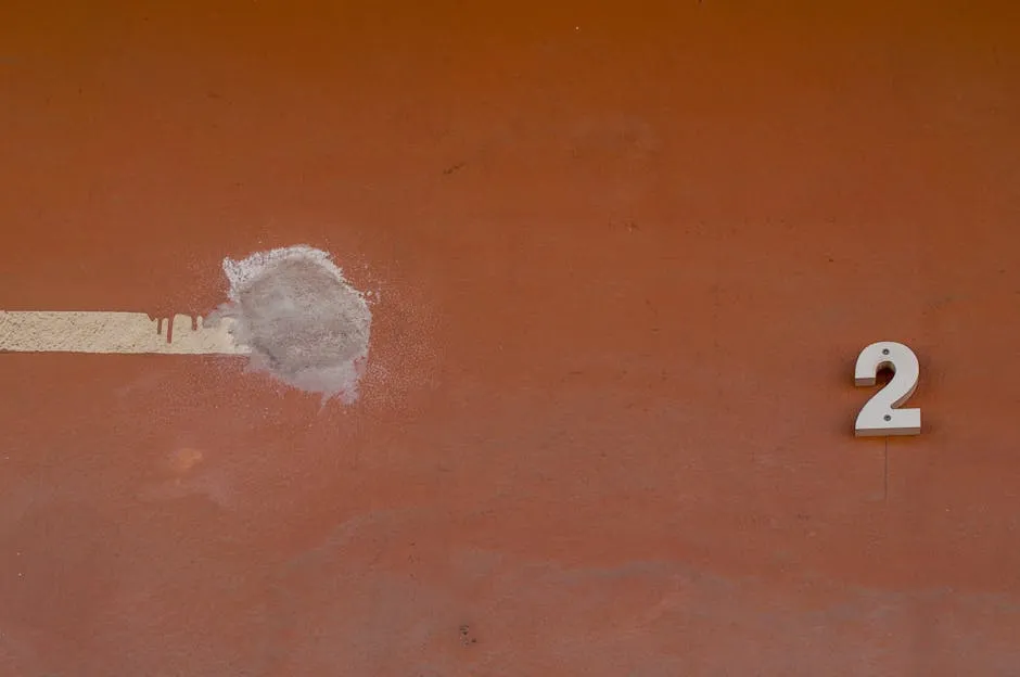 Rustic Wall with Number Two Minimalist Art