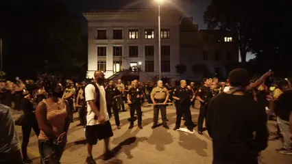 Horizontal video: Policemen observing the protest 4632645. Duration: 13 seconds. Resolution: 3840x2160
