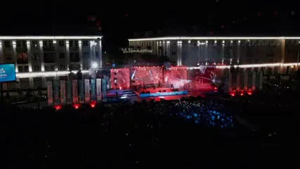 Horizontal video: Drone footage of an open air concert 4916733. Duration: 11 seconds. Resolution: 1920x1080