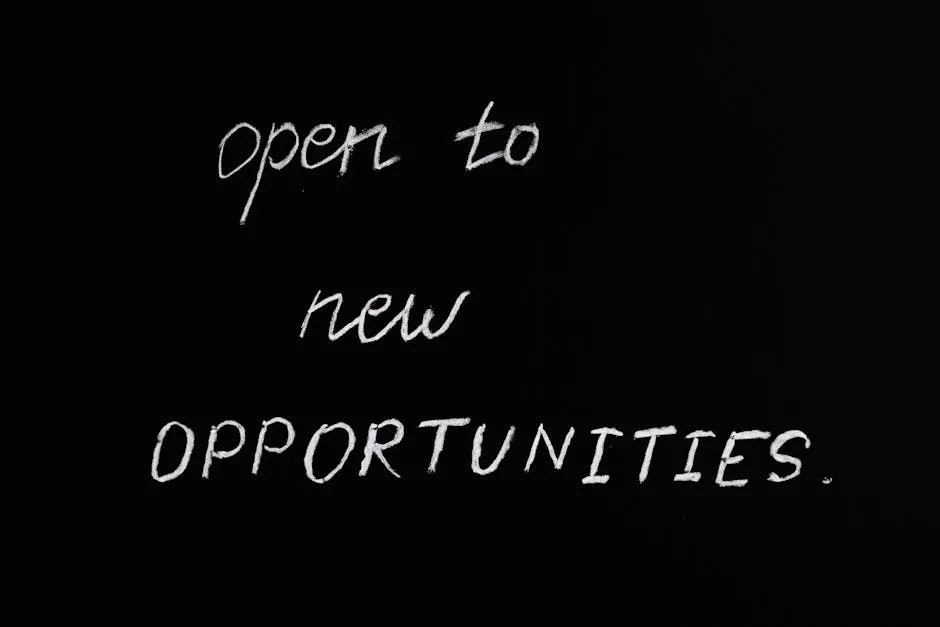 Open To New Opportunities Lettering Text on Black Background