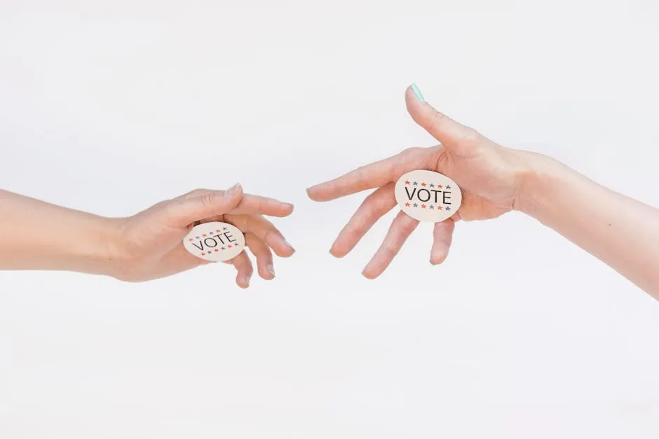 Vote Stickers on Person's Palm