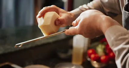 Horizontal video: A person cutting up a piece of food with a knife 4253147. Duration: 21 seconds. Resolution: 4096x2160