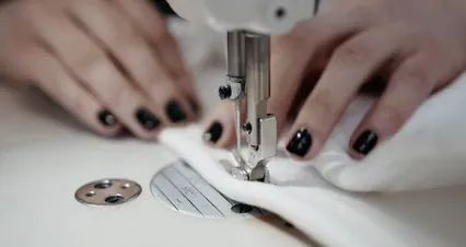 Horizontal video: A person is sewing on a sewing machine 4622438. Duration: 43 seconds. Resolution: 4096x2160